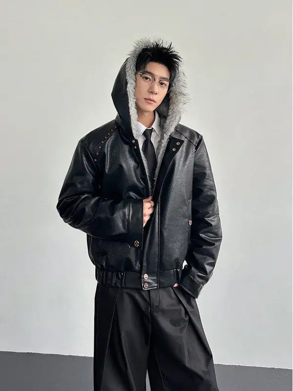 TANGZ Studio Men's Fce Lined Thiened Leather Jaet with Hood And Fur Collar ort Wide Winter Outerwear Faion Urban S...
TANGZ Studio Men's Fce Lined Thiened Leather Jaet with Hood And Fur Collar ort Wide Winter Outerwear Faion Urban S...