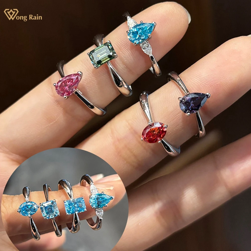 Wong Rain 100% 925 Sterling Silver 3EX VVS1 Colorful 1CT Real Moissanite Diamond Gemstone Engagement Ring for Women Fine Jewelry
Wong Rain 100% 925 Sterling Silver 3EX VVS1 Colorful 1CT Real Moissanite Diamond Gemstone Engagement Ring for Women Fine Jewelry