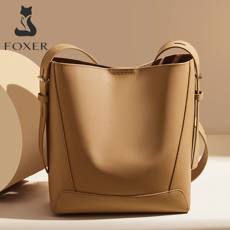 FOXER Cowhide Women's Bucket Bag 2025 New Spring&Summer Commuting Tote Bag Simple Lady Large Capacity Underarm Shoulder Purse
FOXER Cowhide Women's Bucket Bag 2025 New Spring&Summer Commuting Tote Bag Simple Lady Large Capacity Underarm Shoulder Purse