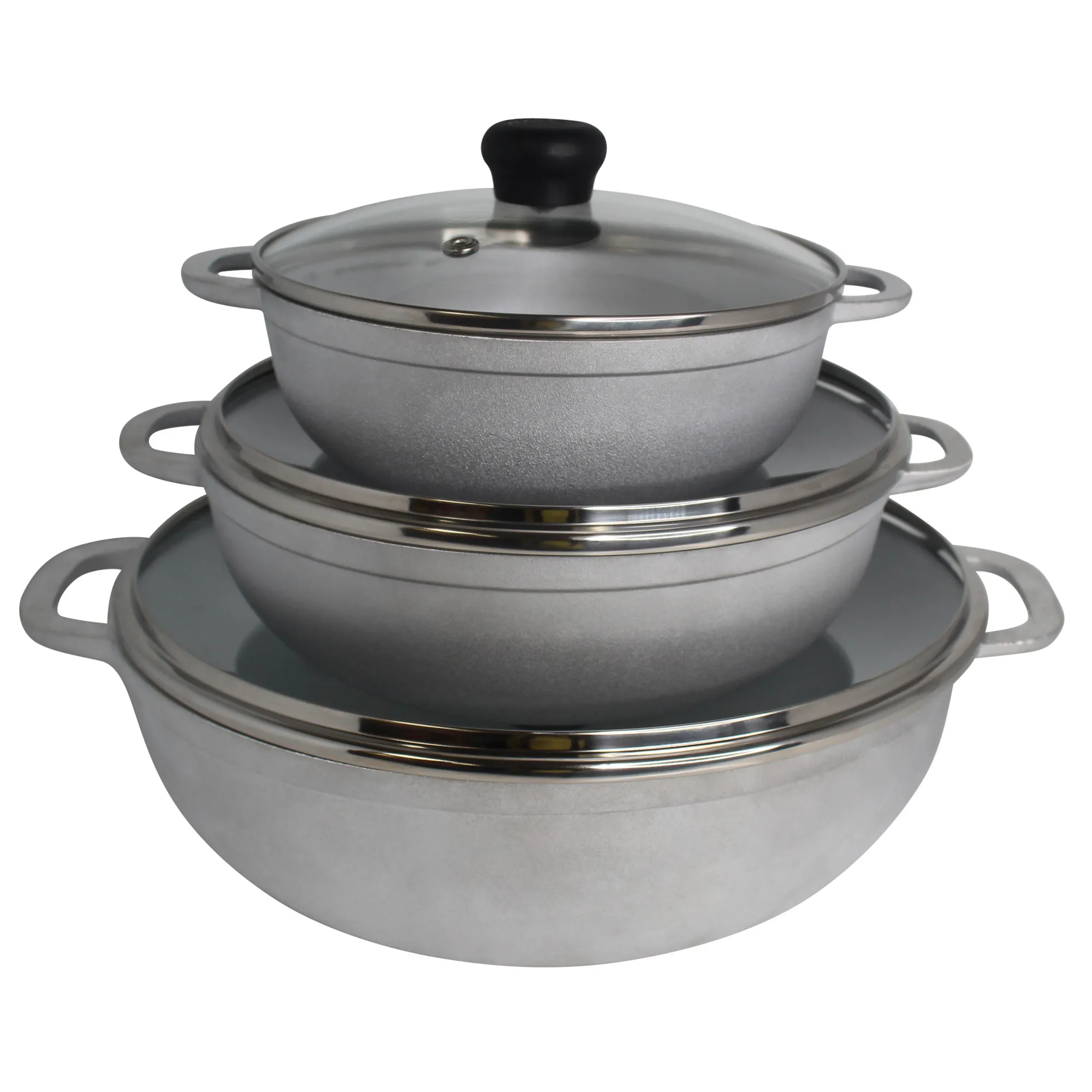 Cast Caldero Set 2.5qt 5.2qt with Glass Lid 18cm 22cm 28cm
Cast Caldero Set 2.5qt 5.2qt with Glass Lid 18cm 22cm 28cm