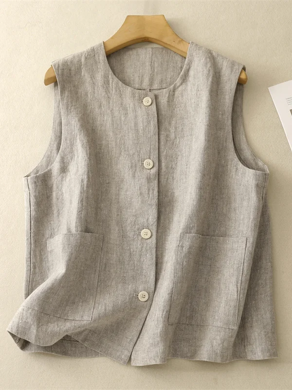 Korean Japanese High End Sleeveless Vest Women's Loose Artistic Casual round Neck Outerwear Top Comfortable Breathable Summer
Korean Japanese High End Sleeveless Vest Women's Loose Artistic Casual round Neck Outerwear Top Comfortable Breathable Summer