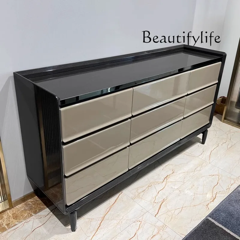 Italian light luxury solid wood bedroom storage decoration modern fully furnished dining side cabinet designer model 
Italian light luxury solid wood bedroom storage decoration modern fully furnished dining side cabinet designer model