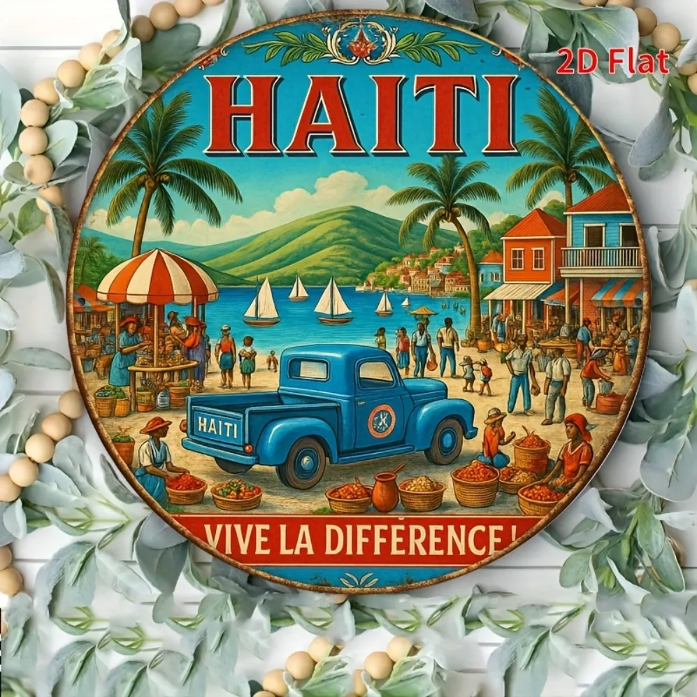 2D Flat Vintage Haiti Beach Scene Art Sign, with Palm Trees, Classic Car, Suitable for Bar and Garage Decoration,Room Decor
2D Flat Vintage Haiti Beach Scene Art Sign, with Palm Trees, Classic Car, Suitable for Bar and Garage Decoration,Room Decor