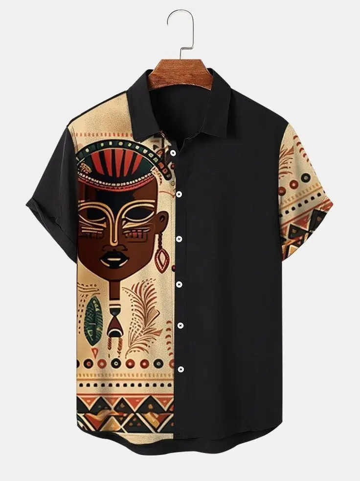 Men's Retro Ethnic Style 3D Digital Printing Men's Button Lapel Short-sleeved Shirt Hawaii Beach Leisure Vacation Beach Clothing
Men's Retro Ethnic Style 3D Digital Printing Men's Button Lapel Short-sleeved Shirt Hawaii Beach Leisure Vacation Beach Clothing