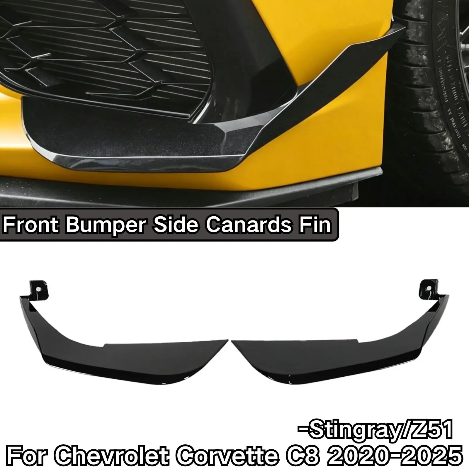 Front Bumper Side Canards Fin For Chevrolet Corvette C8 Stingray/Z51 2020-2025 Glossy Black Car Accessories Carbon Fiber Painted
Front Bumper Side Canards Fin For Chevrolet Corvette C8 Stingray/Z51 2020-2025 Glossy Black Car Accessories Carbon Fiber Painted