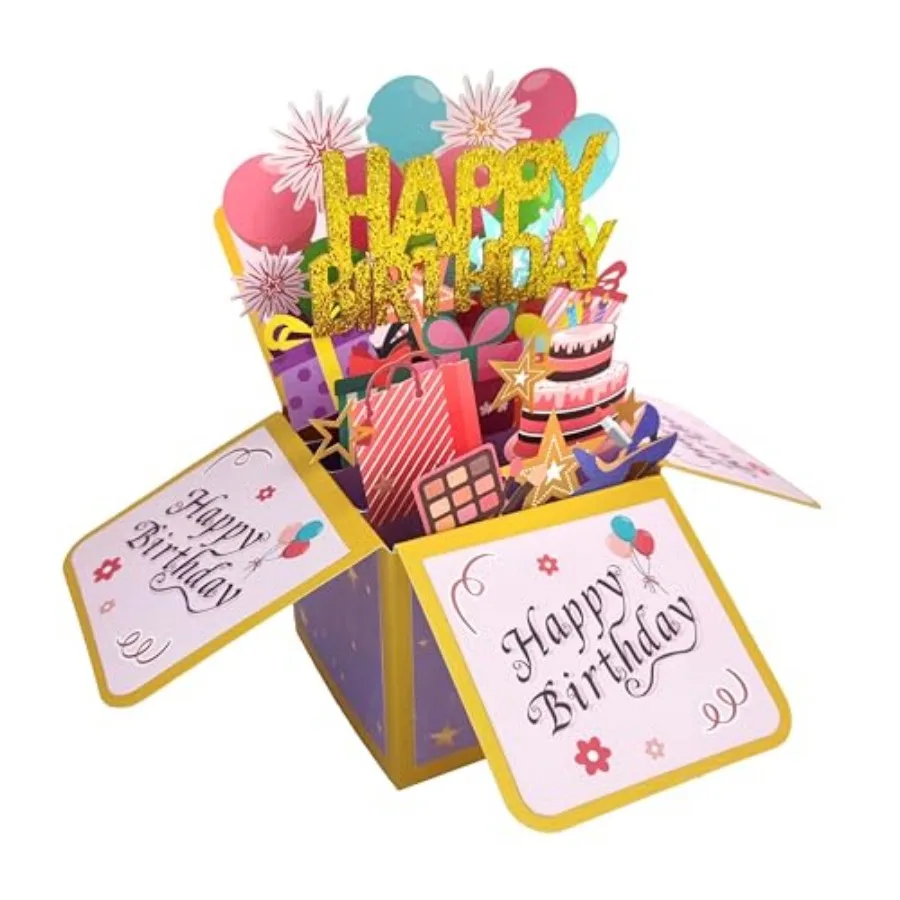 Funny Pop Up, Sweet 3D Birthday Gift Box for Adults and with Envelopes, Unique Handmade Foldable Celebration Cards for Daughter
Funny Pop Up, Sweet 3D Birthday Gift Box for Adults and with Envelopes, Unique Handmade Foldable Celebration Cards for Daughter