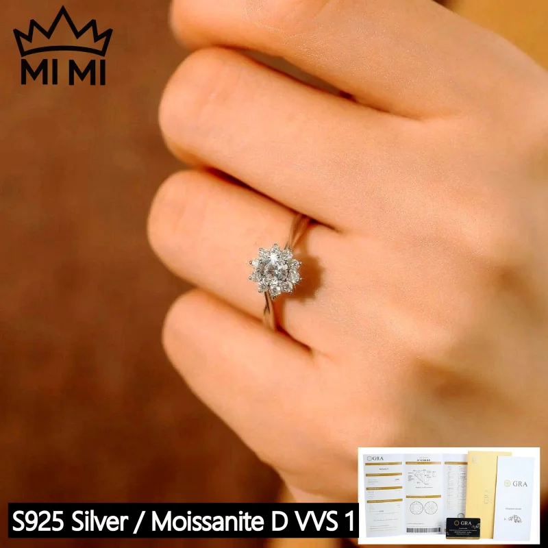 MI MI S925 Sterling Silver 0.5CT D Color GRA Certified Moissanite Sunflower Six-Prong Adjustable Women Ring with Gift Box
MI MI S925 Sterling Silver 0.5CT D Color GRA Certified Moissanite Sunflower Six-Prong Adjustable Women Ring with Gift Box