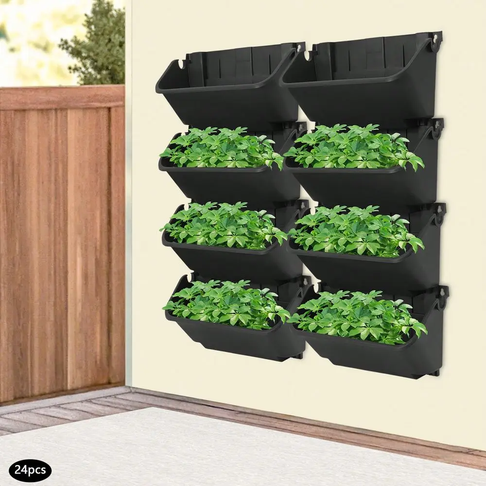 24 Pieces Vertical Garden Planter, Wall Mounted Planter, Wall Hanging Flower Pot For Planting Flowers, Vegetables, And Grass
24 Pieces Vertical Garden Planter, Wall Mounted Planter, Wall Hanging Flower Pot For Planting Flowers, Vegetables, And Grass