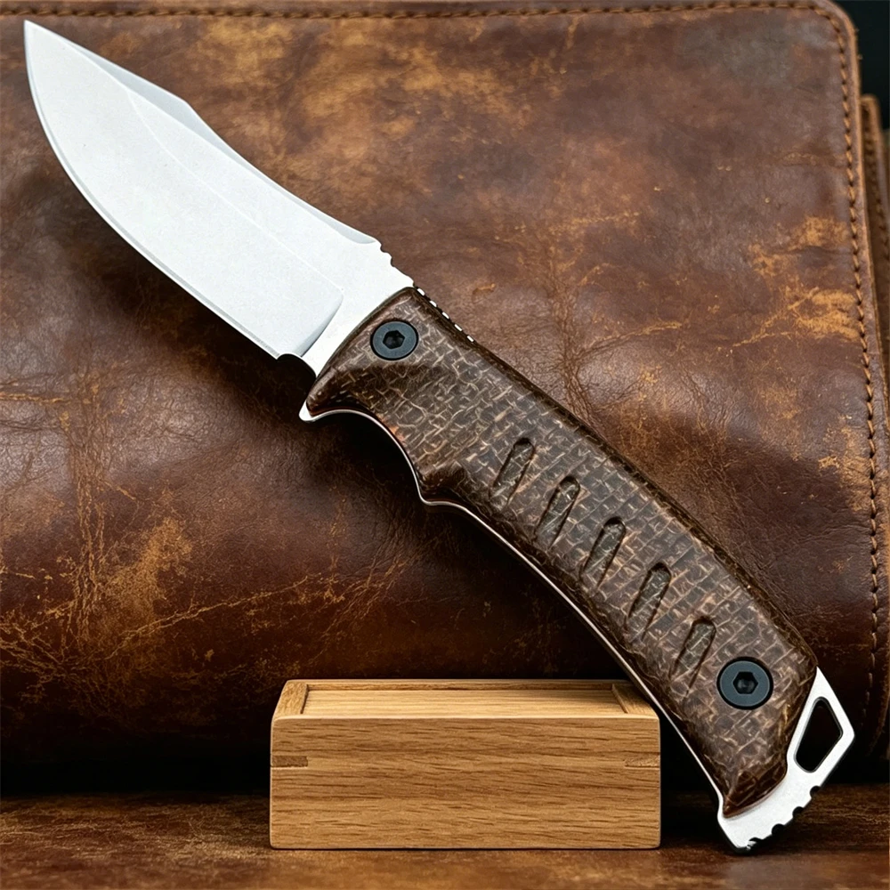 Fixed Blade Knife with Micarta Comfort Grip, 8Cr13Mov Sharp Steel Blade, Equipped with Sheath, Portable EDC Gear for Camping
Fixed Blade Knife with Micarta Comfort Grip, 8Cr13Mov Sharp Steel Blade, Equipped with Sheath, Portable EDC Gear for Camping