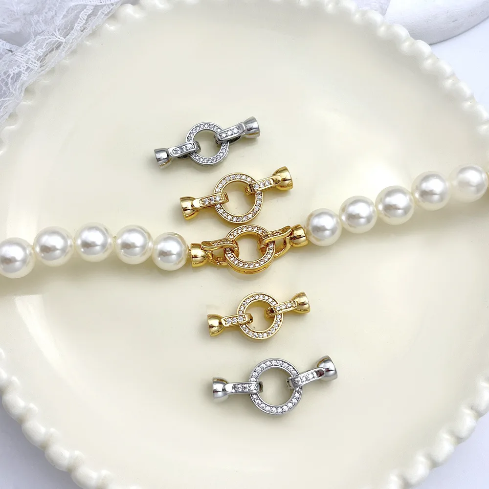1pcs Jewelry Making Connection Buckle Accessories Copper Gold-plated Micro-set Zircon Round DIY Pearl Necklace Bracelet Material
1pcs Jewelry Making Connection Buckle Accessories Copper Gold-plated Micro-set Zircon Round DIY Pearl Necklace Bracelet Material