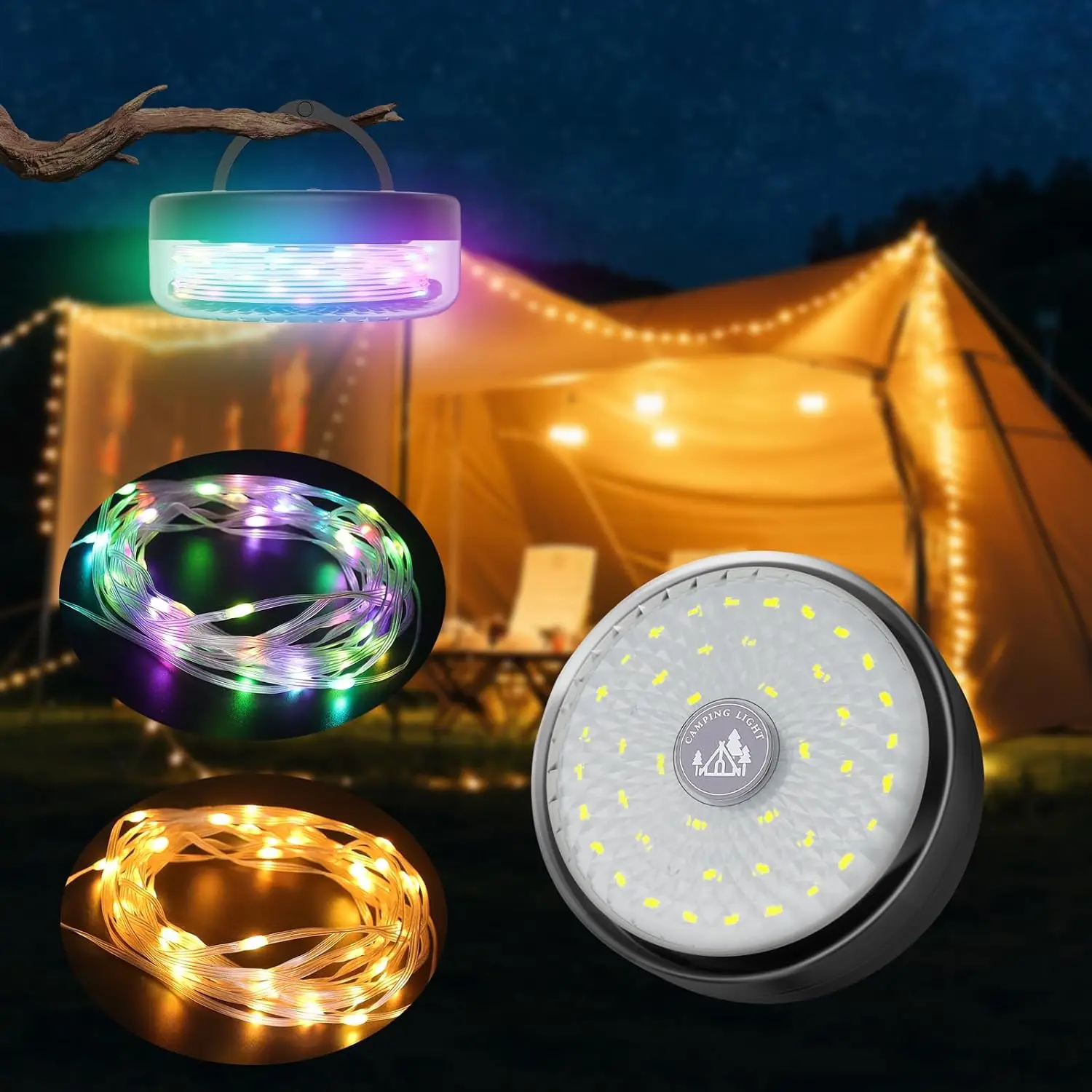 Camping String Lights 32.8FT, 2 in 1 Lantern with 14 Modes, 4000mAh Battery, Portable for Camping Yard Decor
Camping String Lights 32.8FT, 2 in 1 Lantern with 14 Modes, 4000mAh Battery, Portable for Camping Yard Decor