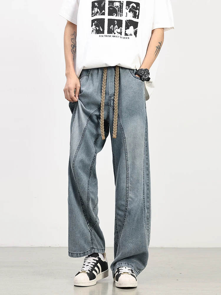 Men's Summer Jeans Lightweight Lyocell Fabric Retro Straight Denim Pants Men Wide Leg Jeans Asian Size L-6XL
Men's Summer Jeans Lightweight Lyocell Fabric Retro Straight Denim Pants Men Wide Leg Jeans Asian Size L-6XL