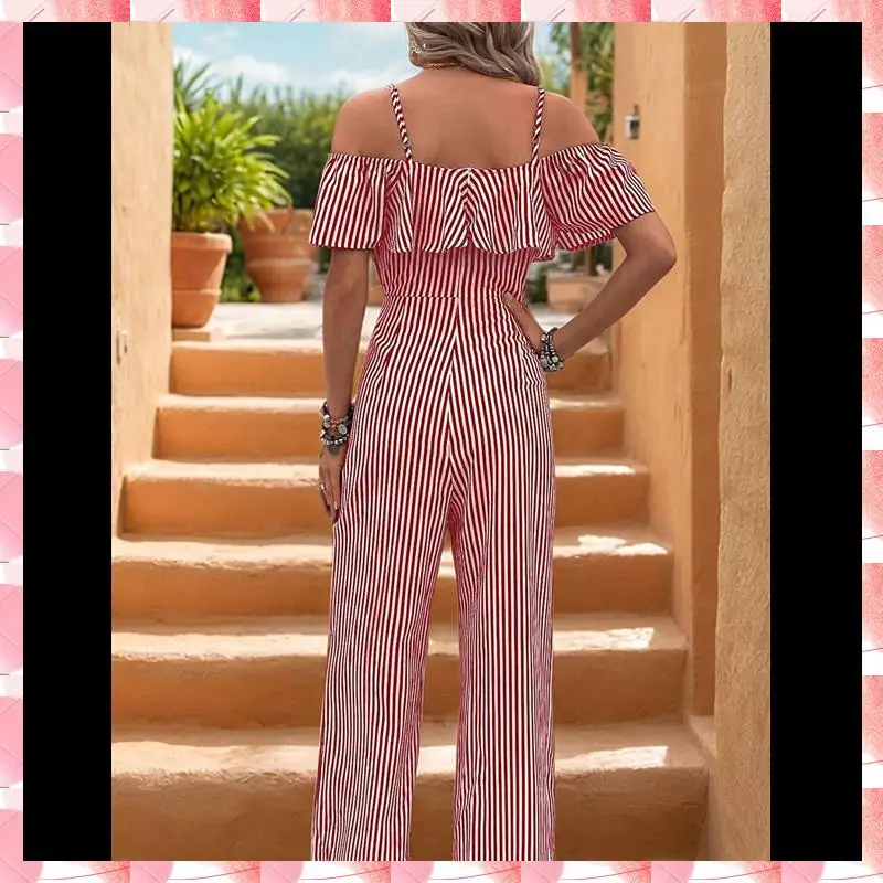 Women Striped Pleated Jumpsuits Dressy Summer Suspender Wide Leg Pants Rompers Overalls
Women Striped Pleated Jumpsuits Dressy Summer Suspender Wide Leg Pants Rompers Overalls
