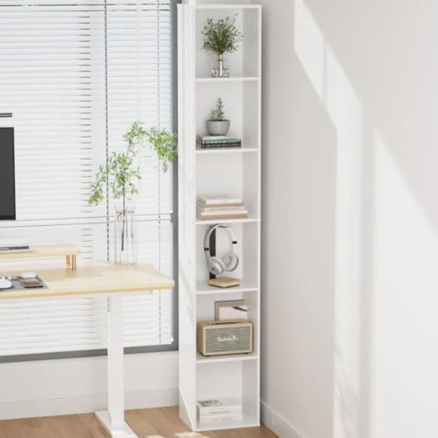 Tall Narrow Bookshelf 6-Tier Bookcase70.5" Skinny Thin Corner Shelf Slim Storage Cabinet Wood DVD CD Media Cube Organizer Tower
Tall Narrow Bookshelf 6-Tier Bookcase70.5" Skinny Thin Corner Shelf Slim Storage Cabinet Wood DVD CD Media Cube Organizer Tower