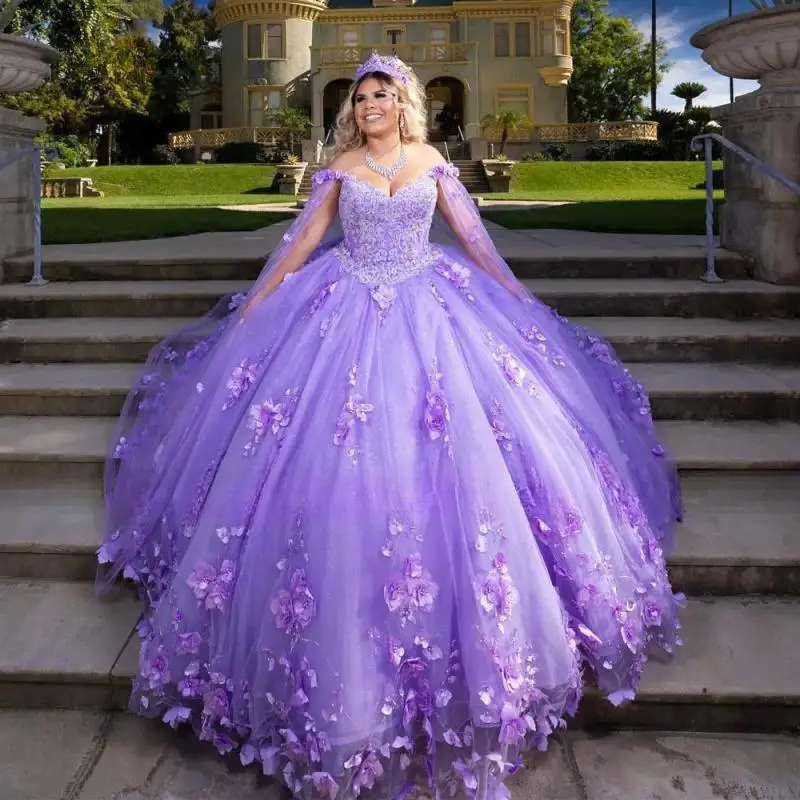 Lavender Ball Gown Quinceanera Dress 2025 3D Floral Princess Lilac Sweet 16 Vestido De XV Años Party Gown Customized
Lavender Ball Gown Quinceanera Dress 2025 3D Floral Princess Lilac Sweet 16 Vestido De XV Años Party Gown Customized
