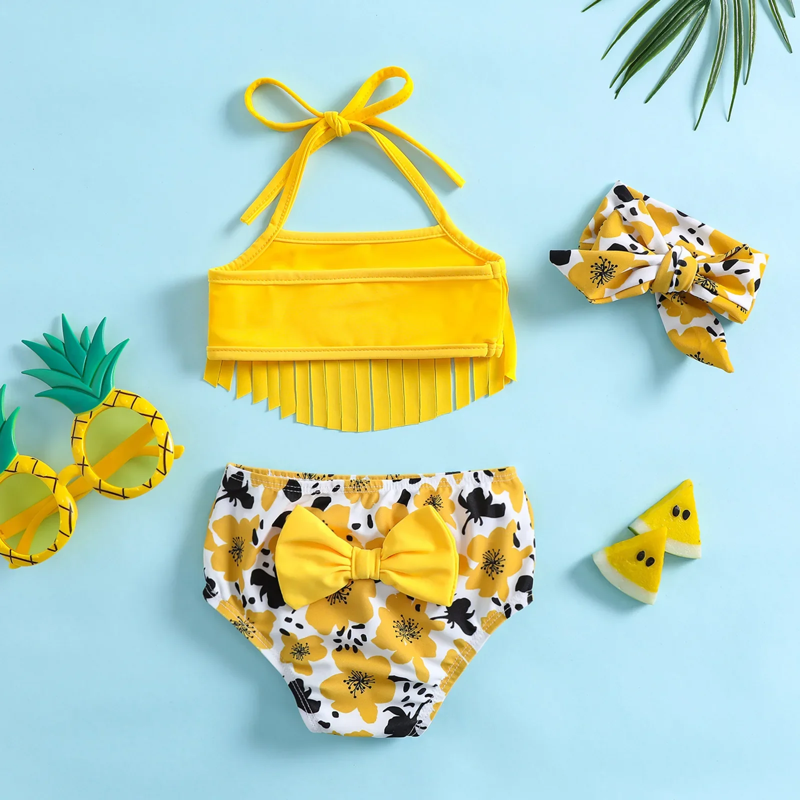 Summer Girls Two-piece Swimsuit Bikini Baby Cute Floral Print Tassels Halter Tankini Sets Toddler Swimwear Vacation Beachwear
Summer Girls Two-piece Swimsuit Bikini Baby Cute Floral Print Tassels Halter Tankini Sets Toddler Swimwear Vacation Beachwear