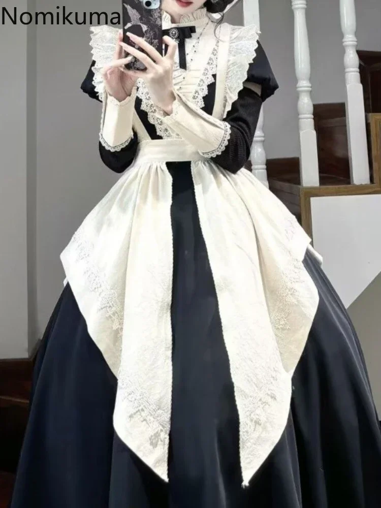 Lolita Style Maxi Dresses for Women Puff Sleeve Sweet Japanese Robe Femme Patchwork Lace Big Swing Dress 2025 Vestidos De Mujer
Lolita Style Maxi Dresses for Women Puff Sleeve Sweet Japanese Robe Femme Patchwork Lace Big Swing Dress 2025 Vestidos De Mujer