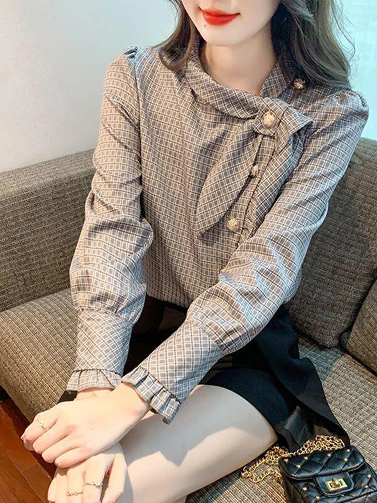 2026 Fashionable Plaid Long Sleeve Shirt Women's plus Size Loose Fit Knot French Style Cotton Polyester Blend
2026 Fashionable Plaid Long Sleeve Shirt Women's plus Size Loose Fit Knot French Style Cotton Polyester Blend