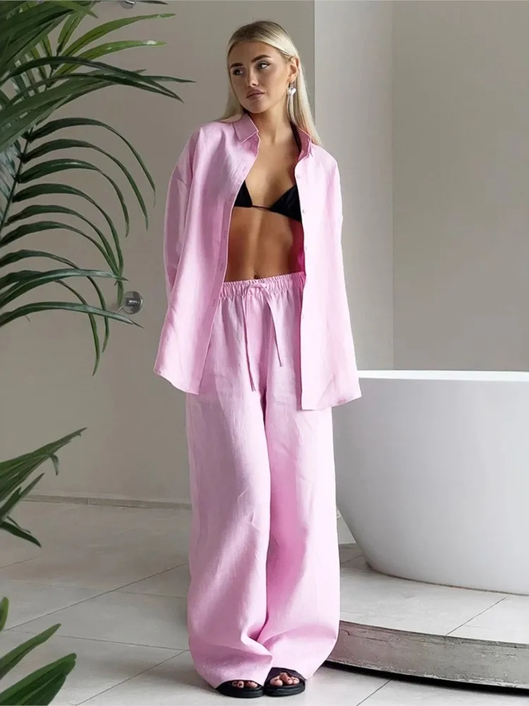 Foreign Style Simple Style Women's Solid Two Piece Set Spring Autumn Fashion Collar Cardigan Top+Wide Leg Pants Suit Lady Outfit
Foreign Style Simple Style Women's Solid Two Piece Set Spring Autumn Fashion Collar Cardigan Top+Wide Leg Pants Suit Lady Outfit