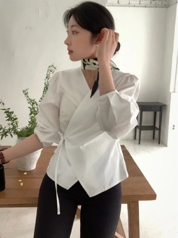 Chic V-Ne Cross-Over Long Sve One-Piece Belted Versatile Asymmetrical irt for Women Sweet Sle Color Chinese Or...
Chic V-Ne Cross-Over Long Sve One-Piece Belted Versatile Asymmetrical irt for Women Sweet Sle Color Chinese Or...