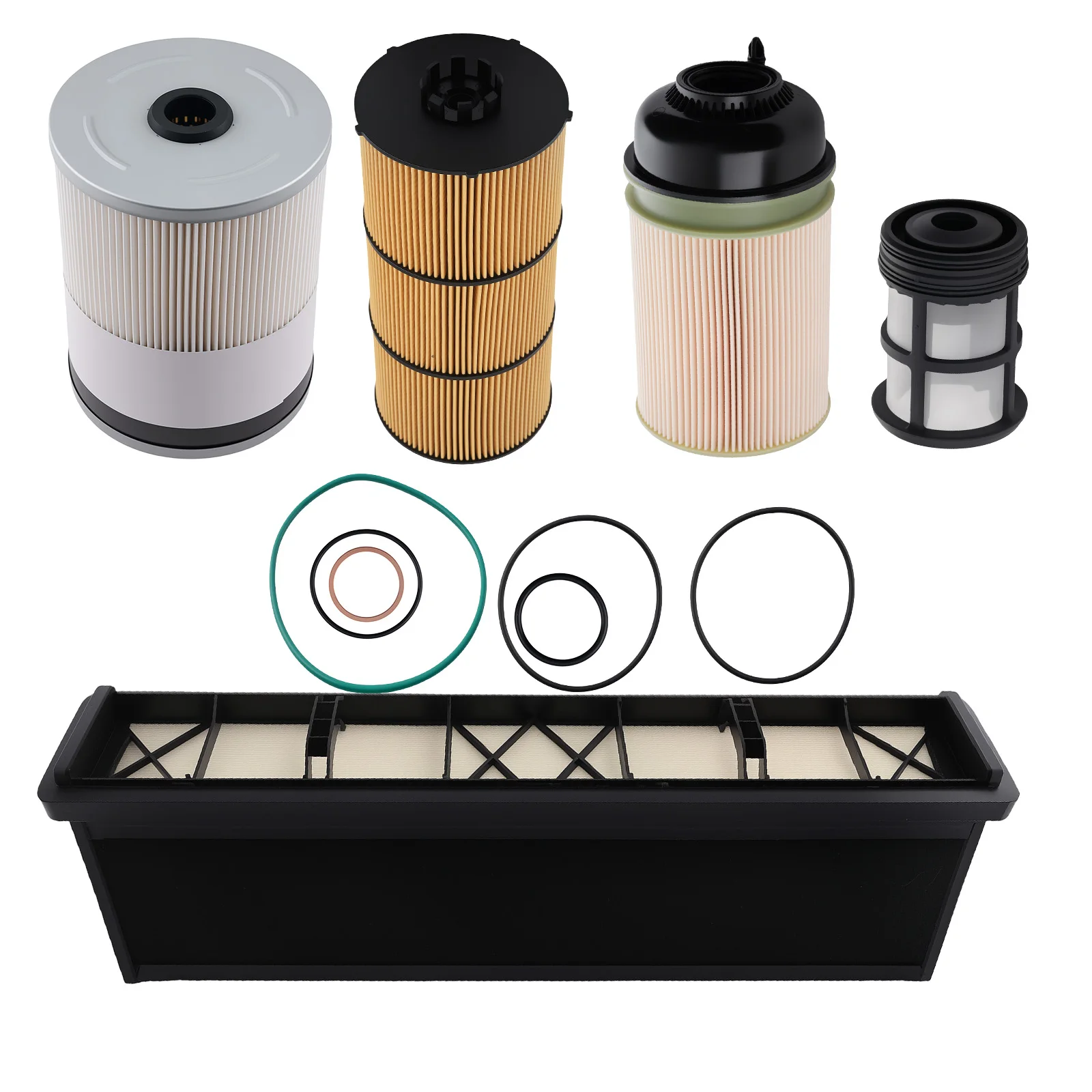 Fuel Air Oil Filter Kit for Freightliner Cascadia DD13 DD15 DD16 FS19915
Fuel Air Oil Filter Kit for Freightliner Cascadia DD13 DD15 DD16 FS19915