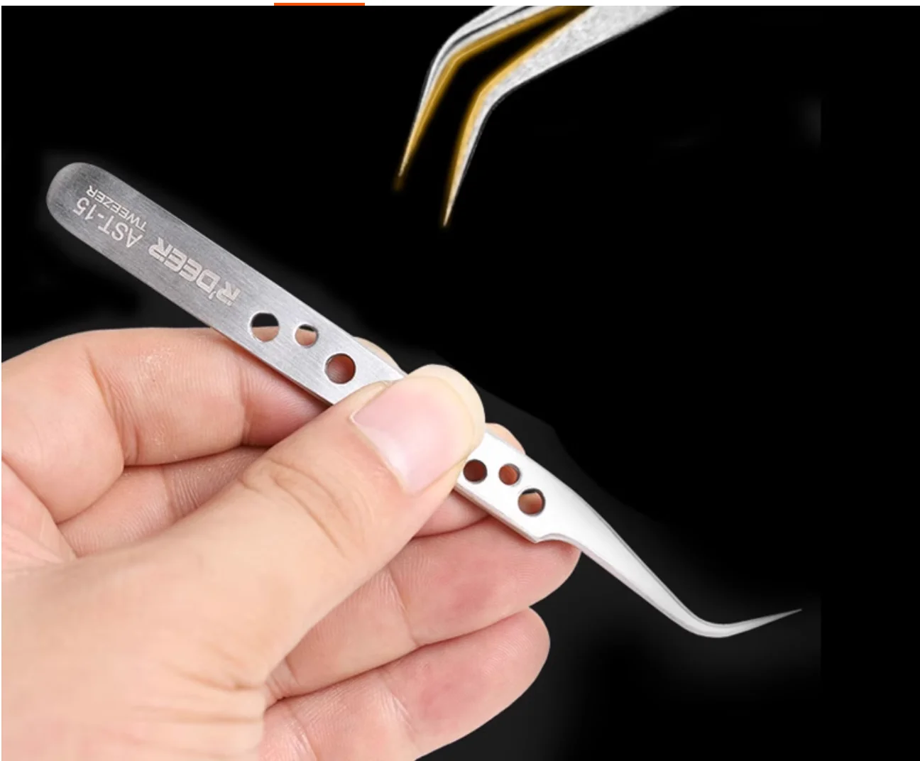 R'DEER tool 125mm thicken Hardened 9-holes stainless steel tweezers fine polishing Sandblasting matte treatment surgery tool
R'DEER tool 125mm thicken Hardened 9-holes stainless steel tweezers fine polishing Sandblasting matte treatment surgery tool