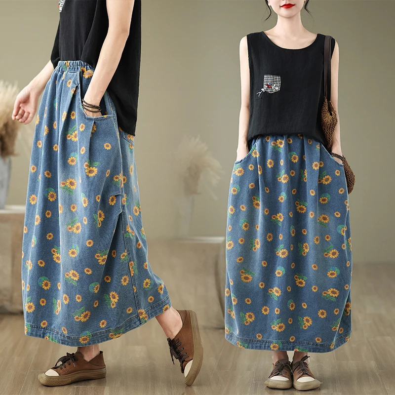 Artistic Floral Waed High Waist A-Line Skirt Long Length Split Ba Midi Dr for plus Size Women Autumn Commute Sle
Artistic Floral Waed High Waist A-Line Skirt Long Length Split Ba Midi Dr for plus Size Women Autumn Commute Sle