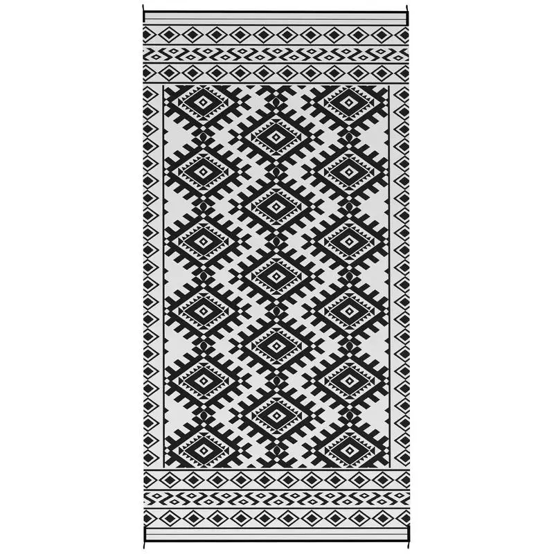 Outsunny Reversible Outdoor Rug, Waterproof Plastic Straw with Carry Bag, 9' x 18', Black & White Rhombus Border
Outsunny Reversible Outdoor Rug, Waterproof Plastic Straw with Carry Bag, 9' x 18', Black & White Rhombus Border