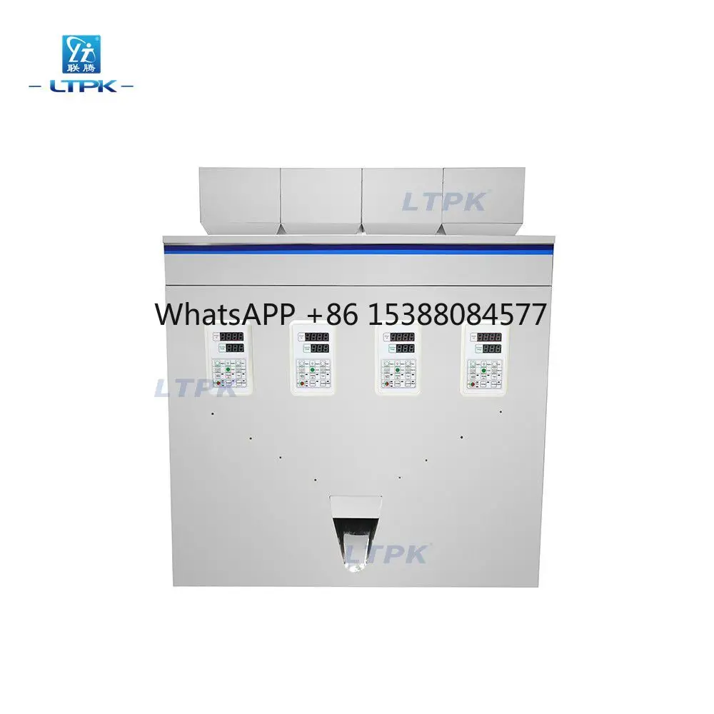 LT-W200F Desktop Semi Automatic 2-200g Four Heads Bean Wheat Peanuts Granules Weighing and Filling Machine for Small Business
LT-W200F Desktop Semi Automatic 2-200g Four Heads Bean Wheat Peanuts Granules Weighing and Filling Machine for Small Business