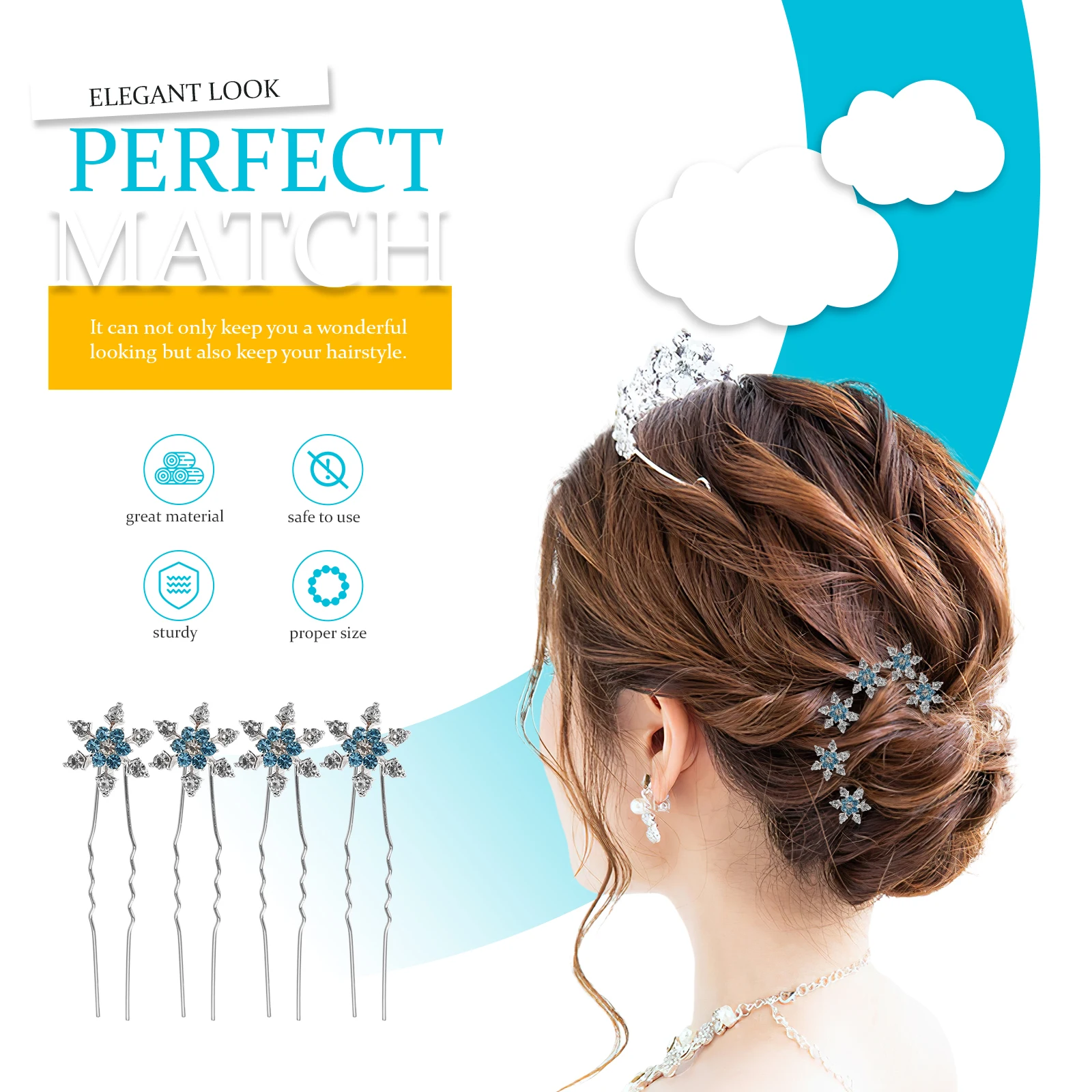 12pcs Snowflake Design Hairpin Pearl Accessories White Women Bride Headdress Hair Decor Prom Party Stylish Headwear Crystal
12pcs Snowflake Design Hairpin Pearl Accessories White Women Bride Headdress Hair Decor Prom Party Stylish Headwear Crystal