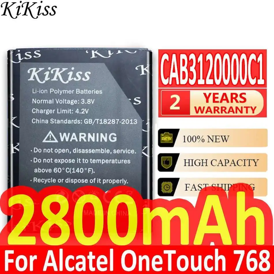 Аккумулятор мобильного телефона CAB3120000C1 CAB23A0000C1 2800 мАч для Alcatel One Touch 768 OT800 OT710 OT880A OT888A OT-710D OT-768T
Аккумулятор мобильного телефона CAB3120000C1 CAB23A0000C1 2800 мАч для Alcatel One Touch 768 OT800 OT710 OT880A OT888A OT-710D OT-768T