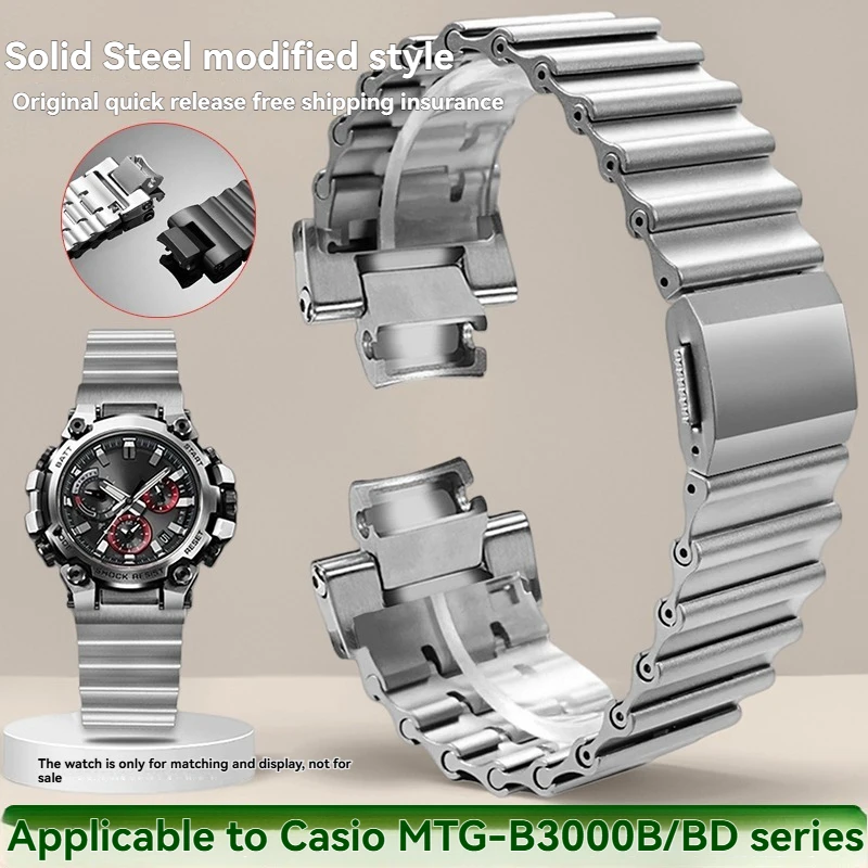 For Casio G-SHOCK series MTG-B3000B/BD modified quick release steel strip magnetic clasp stainless steel metal strap
For Casio G-SHOCK series MTG-B3000B/BD modified quick release steel strip magnetic clasp stainless steel metal strap