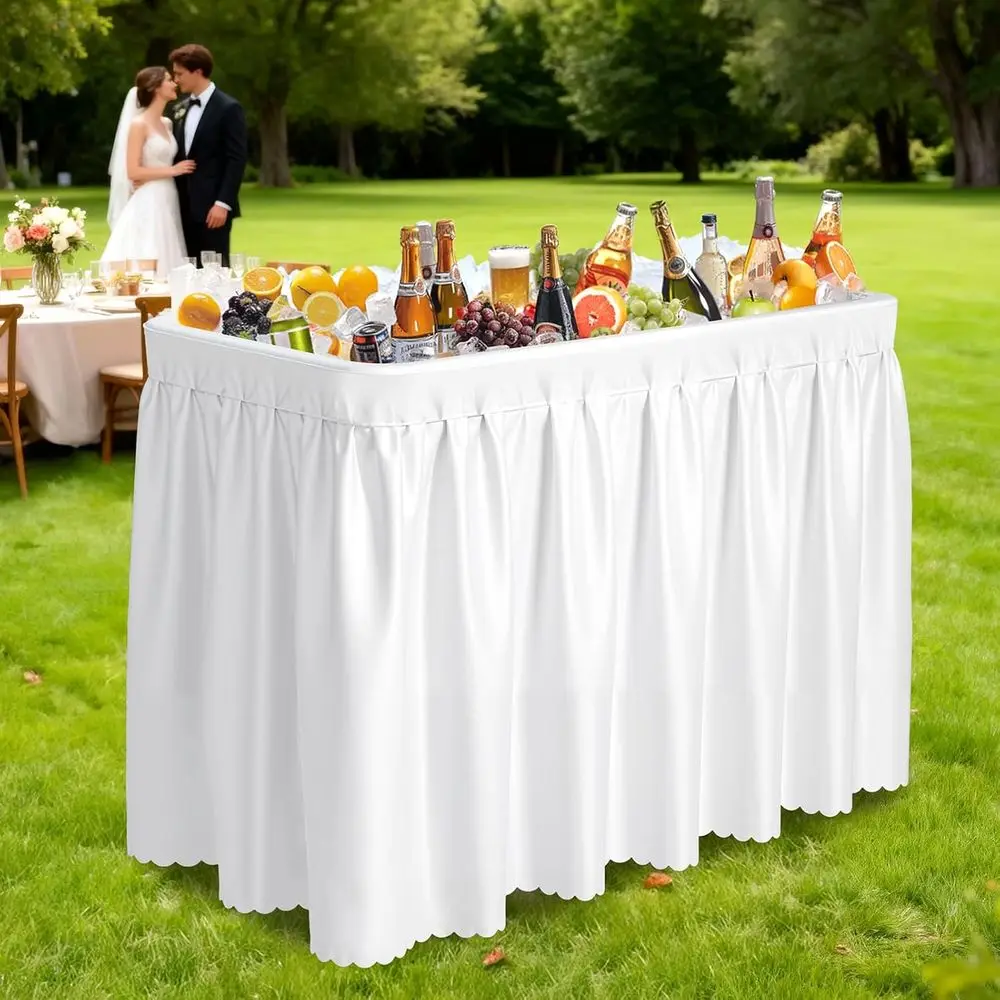 Portable Cooler Side Table with Removable Skirt, Ideal for Patio, Indoor/Outdoor Bar, Parties, and Camping - White
Portable Cooler Side Table with Removable Skirt, Ideal for Patio, Indoor/Outdoor Bar, Parties, and Camping - White