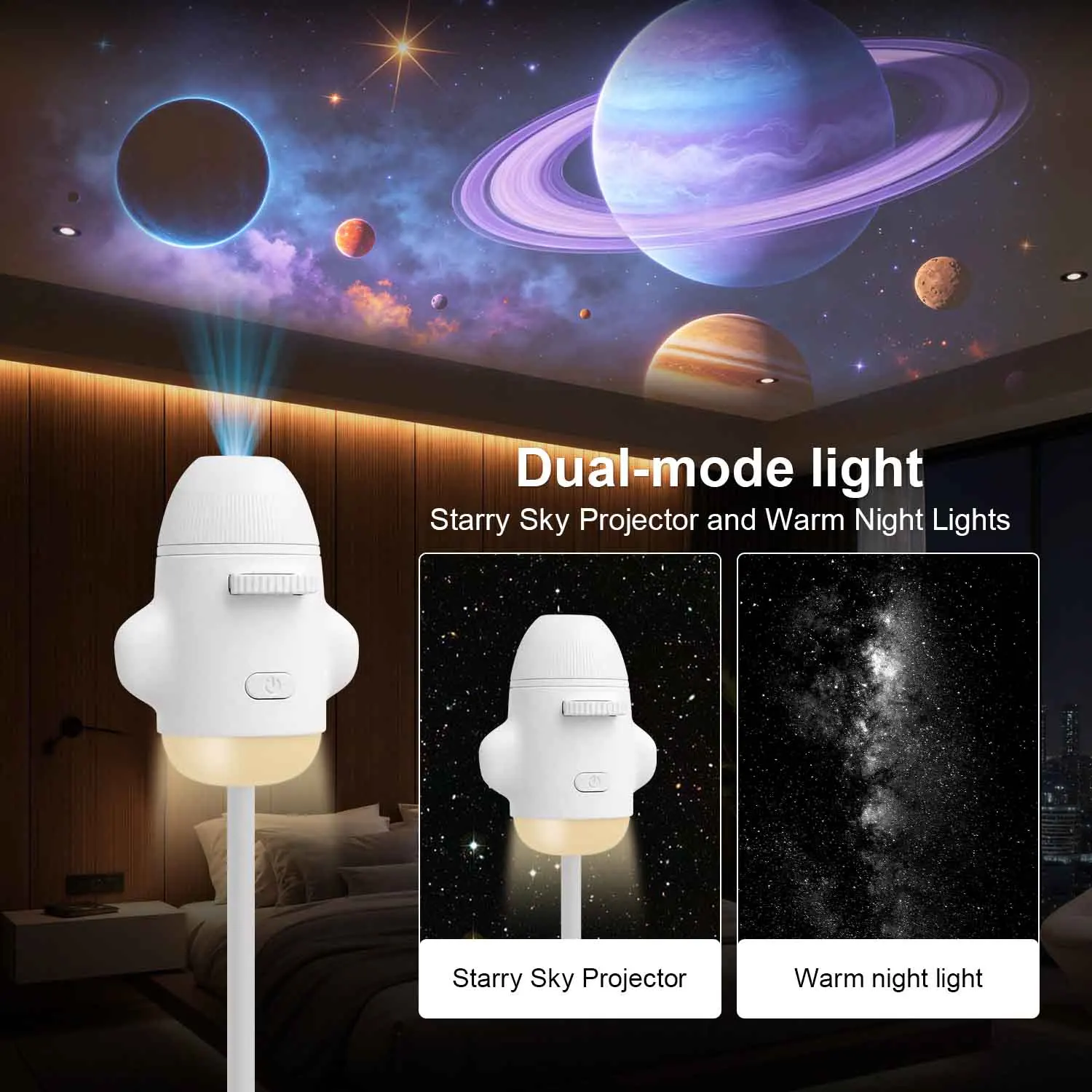 2-in-1 USB Ambient Light For Large Range Projection Atmosphere Multiple Scenes Adjustable Focus Distance Night Lighting Function
2-in-1 USB Ambient Light For Large Range Projection Atmosphere Multiple Scenes Adjustable Focus Distance Night Lighting Function