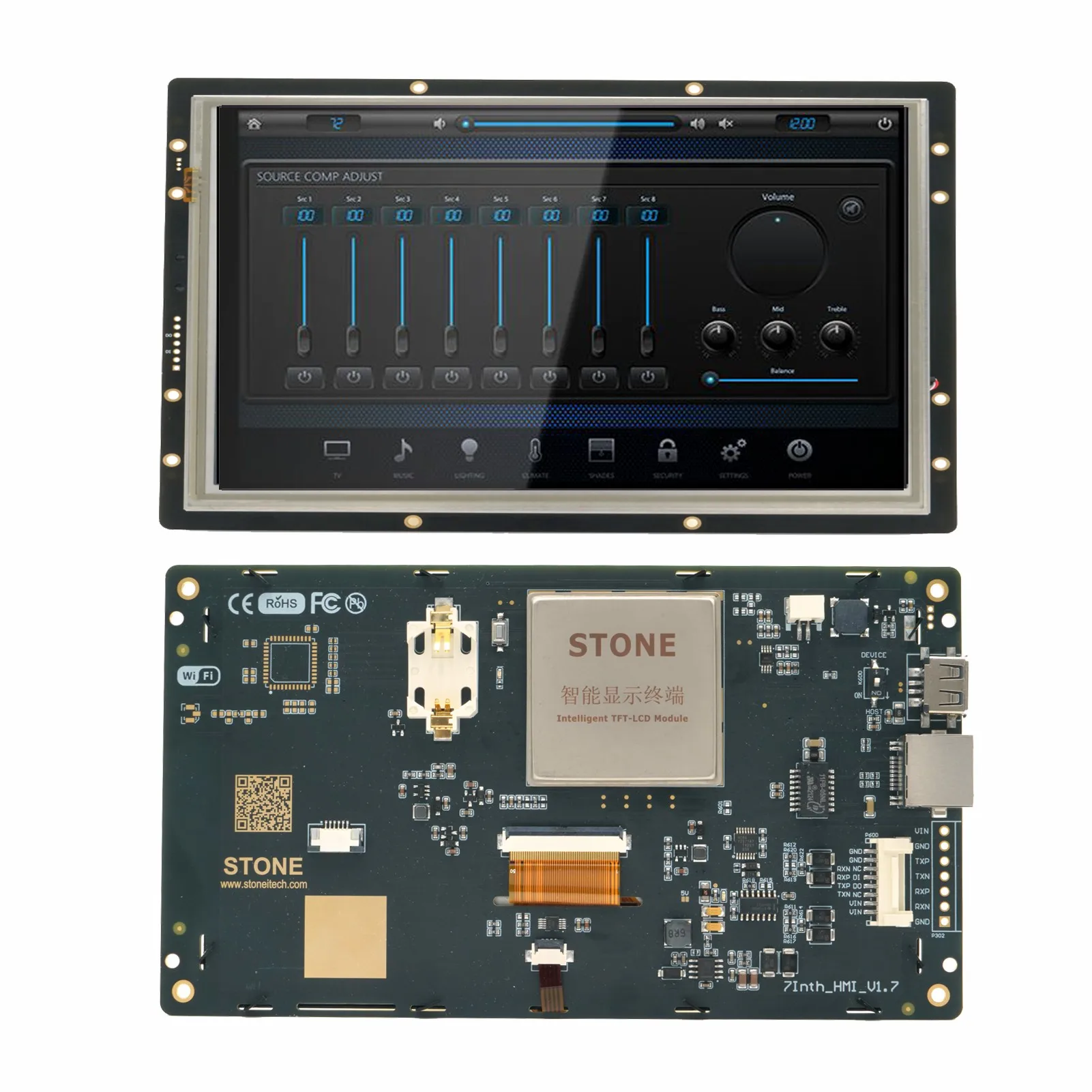 SCBRHMI 7 Inch Full Color LCD Display HMI Resistive Touch Screen Built-In RTC With RS232 Port for Arduino
SCBRHMI 7 Inch Full Color LCD Display HMI Resistive Touch Screen Built-In RTC With RS232 Port for Arduino