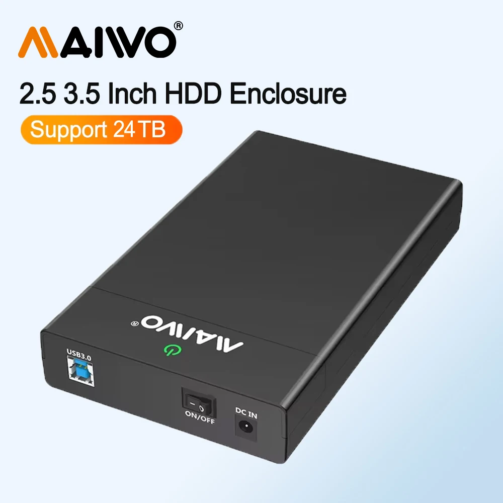 MAIWO 3.5'' HDD Case SATA to USB 3.0 Adapter External Hard Drive Enclosure for 2.5" 3.5" SSD Disk HDD Case SSD Box for PC Laptop
MAIWO 3.5'' HDD Case SATA to USB 3.0 Adapter External Hard Drive Enclosure for 2.5" 3.5" SSD Disk HDD Case SSD Box for PC Laptop