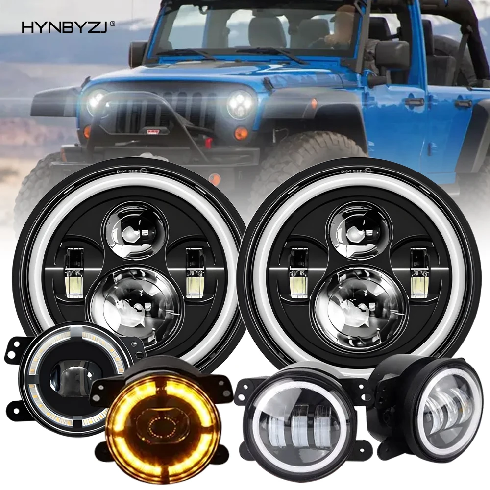 HYNBYZJ 7Inch LED Headlights for Jeep Wrangler Off Road suzuki samurai led Spotlights Headlamp Angel Eyes DRL Running Lamp H4
HYNBYZJ 7Inch LED Headlights for Jeep Wrangler Off Road suzuki samurai led Spotlights Headlamp Angel Eyes DRL Running Lamp H4