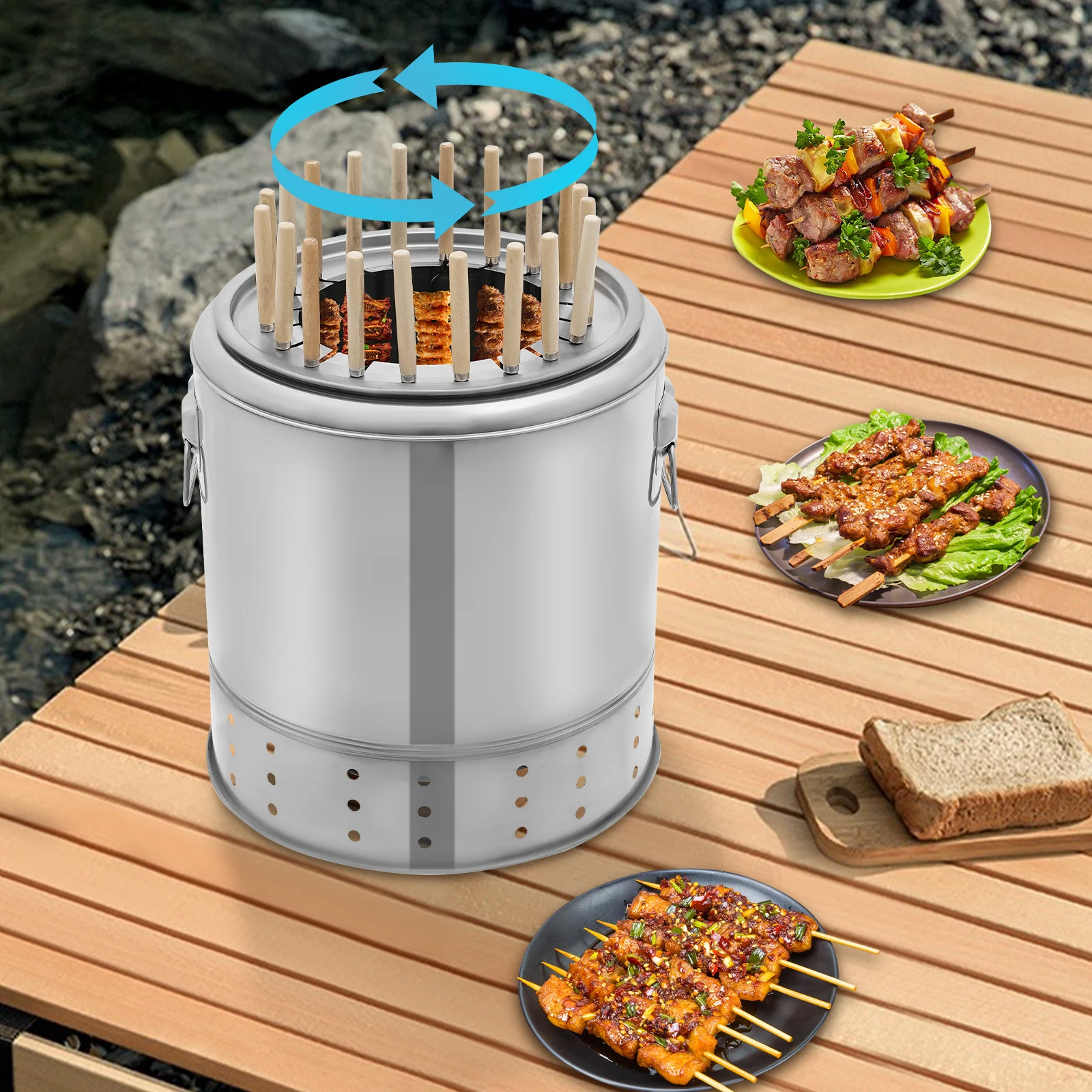 Vertical Rotating Grill, 20 Skewers Charcoal BBQ Grill, 360° Heating Outdoor Grill with Oil Drip Pan for Garden Patio Backyard
Vertical Rotating Grill, 20 Skewers Charcoal BBQ Grill, 360° Heating Outdoor Grill with Oil Drip Pan for Garden Patio Backyard