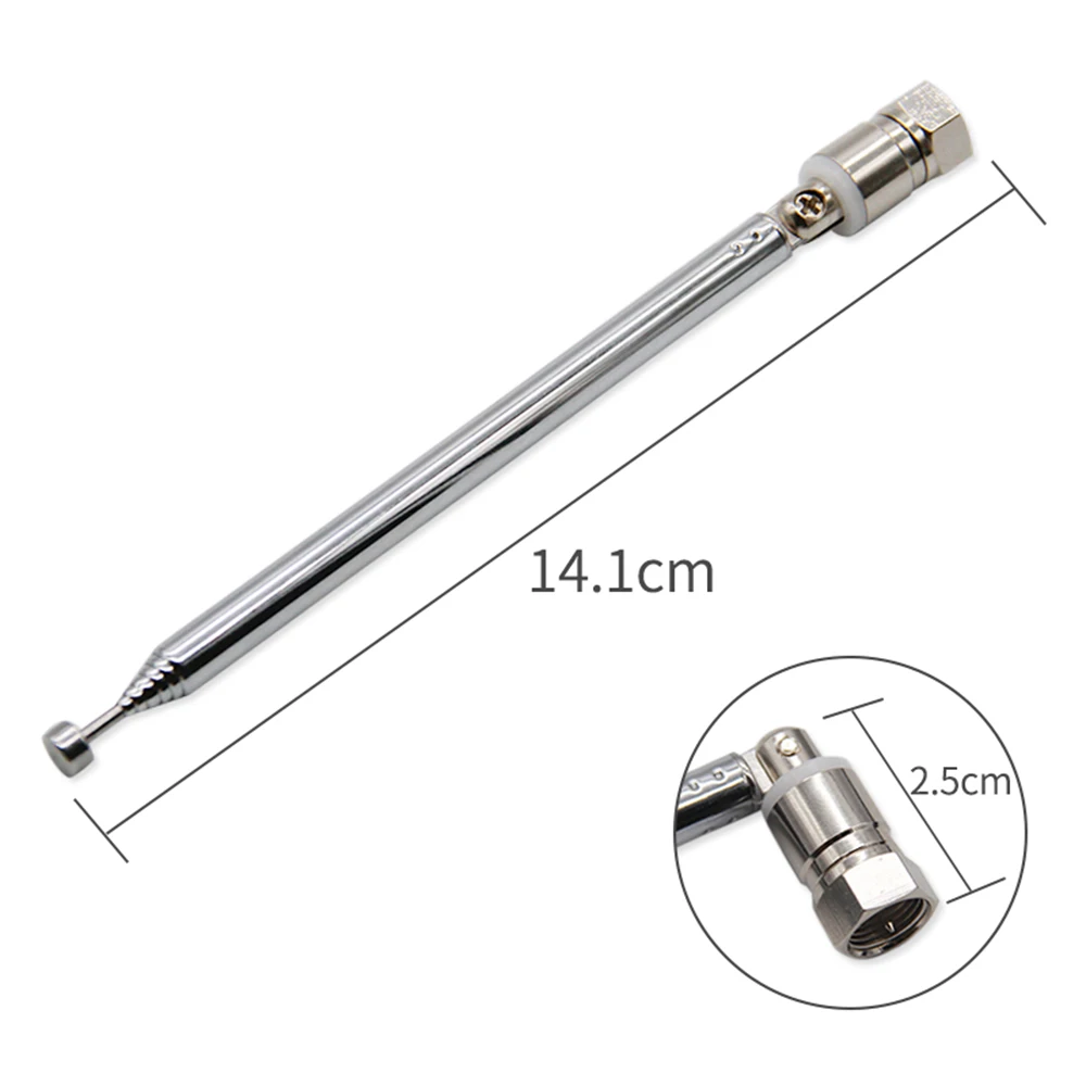 Universal F Type Radio TV Antenna 7 Section Telescopic Aerial Replacement Connector For TV AM FM Radio Cable 55cm
Universal F Type Radio TV Antenna 7 Section Telescopic Aerial Replacement Connector For TV AM FM Radio Cable 55cm