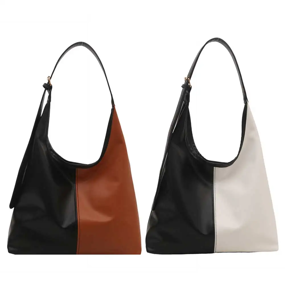 Women PU Leather Soft Shoulder Bag Purses Large Capacity Satchel Handbag Patchwork Slouchy Hobo Bag Contrast Color Commuting Bag
Women PU Leather Soft Shoulder Bag Purses Large Capacity Satchel Handbag Patchwork Slouchy Hobo Bag Contrast Color Commuting Bag