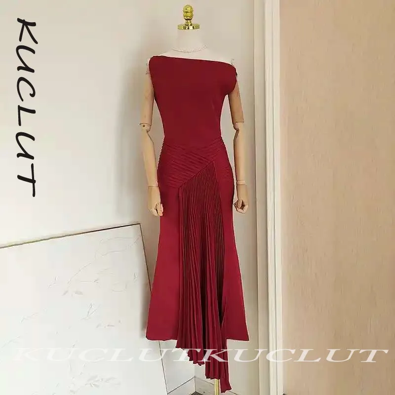 KUCLUT Fashion Evening Party Dresses For Women Niche Design Off Shoulder Waist Slimming Pleated Mid-calf Dress Female K30
KUCLUT Fashion Evening Party Dresses For Women Niche Design Off Shoulder Waist Slimming Pleated Mid-calf Dress Female K30