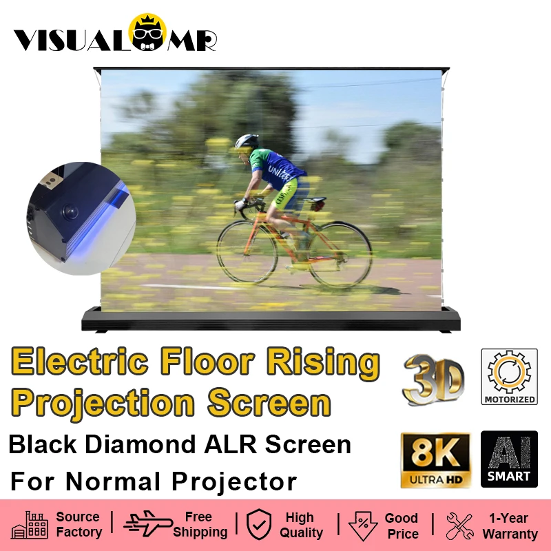 VisualMr Black Diamond Электрический проекционный экран ALR с черным бриллиантом, 150 дюймов, моторизованная натяжная вкладка, подвижный 4K для обычного проектора
VisualMr Black Diamond Электрический проекционный экран ALR с черным бриллиантом, 150 дюймов, моторизованная натяжная вкладка, подвижный 4K для обычного проектора