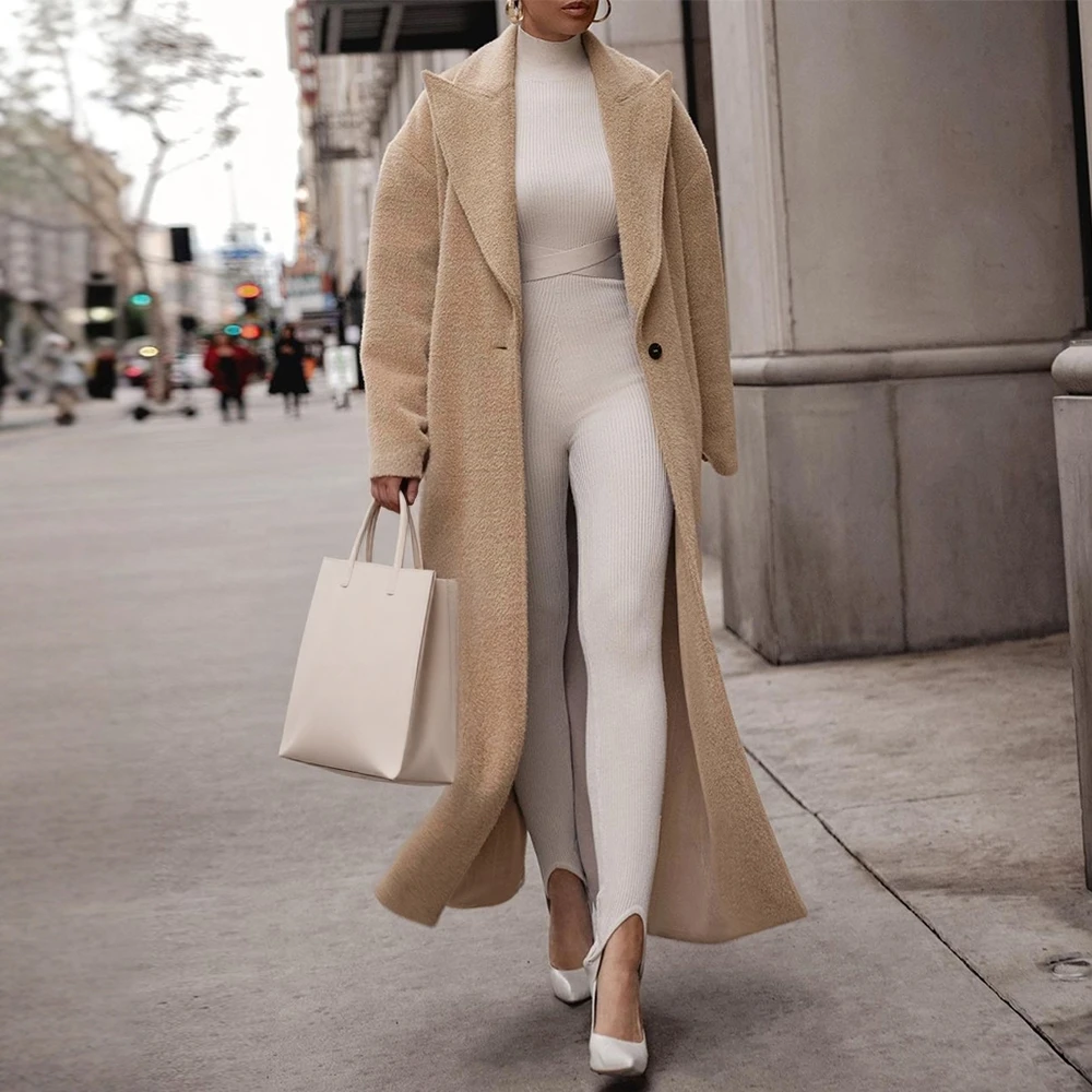 2025 Women's Long Coats Autumn Winter Decent Elegant Single Button Plain Long Sleeve Lapel Office Lady Long Coats
2025 Women's Long Coats Autumn Winter Decent Elegant Single Button Plain Long Sleeve Lapel Office Lady Long Coats
