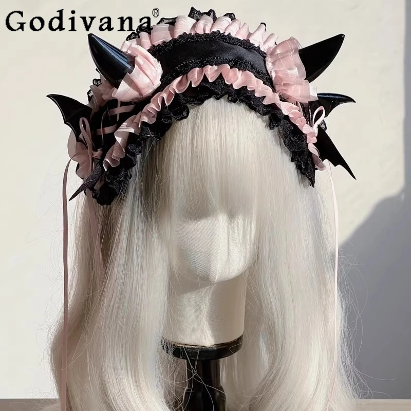 Halloween Devil Horn Hair Band Girls Summer Lolita Gothic Style Gorgeous Headdress Women's Original Handmade Sweet Headwear
Halloween Devil Horn Hair Band Girls Summer Lolita Gothic Style Gorgeous Headdress Women's Original Handmade Sweet Headwear