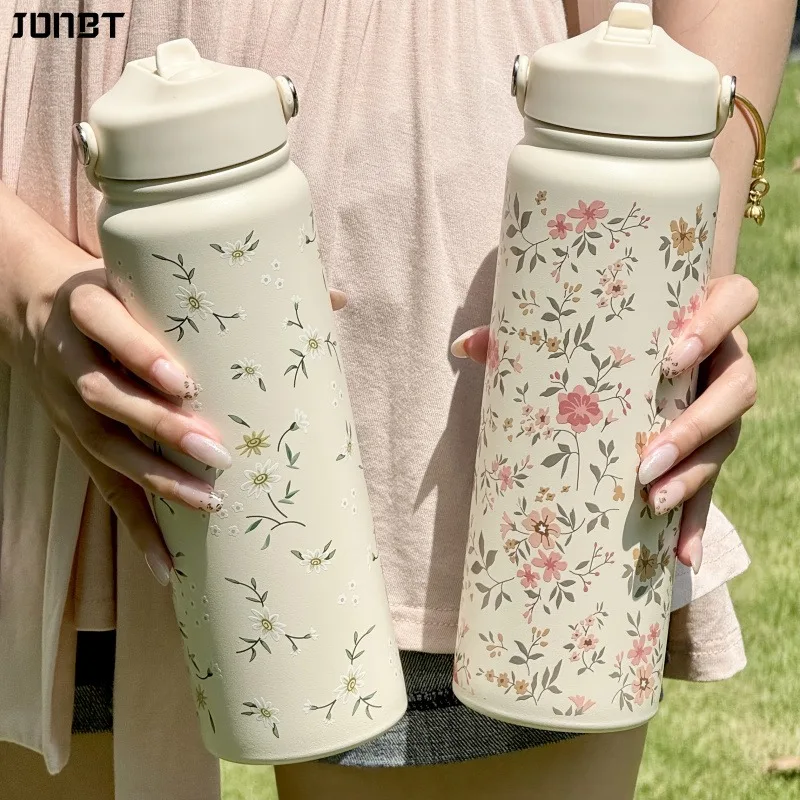 800ML Vintage Floral Thermos Bottle Large Capacity Thermal Insulation Drinkware Handle And Straw Thermos for Gym Camping Travel
800ML Vintage Floral Thermos Bottle Large Capacity Thermal Insulation Drinkware Handle And Straw Thermos for Gym Camping Travel