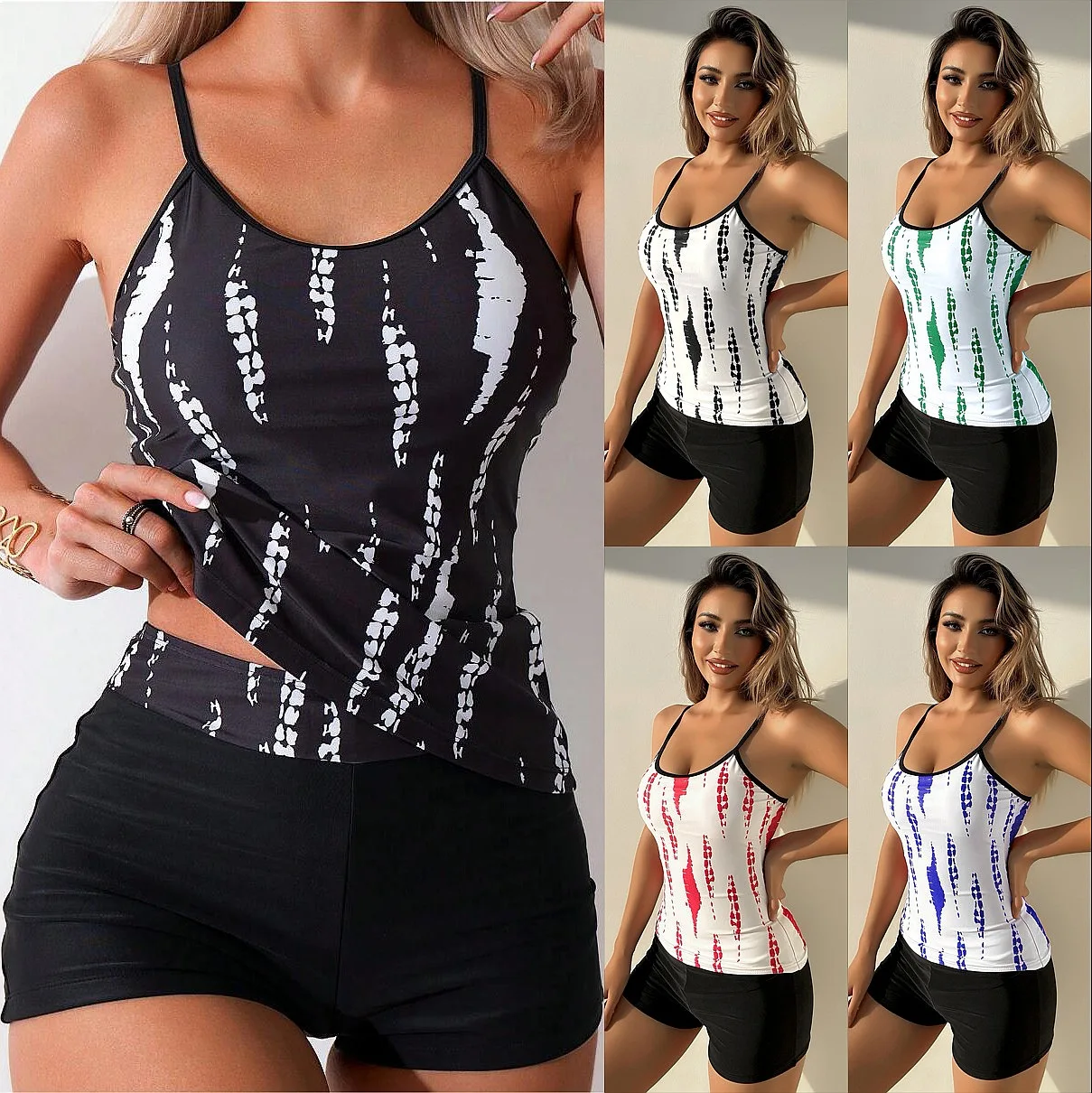 2026 High Waist Push Up Modest Tankini Set Padded Swimwear For Women Summer Beach Pool Bathing Wear
2026 High Waist Push Up Modest Tankini Set Padded Swimwear For Women Summer Beach Pool Bathing Wear