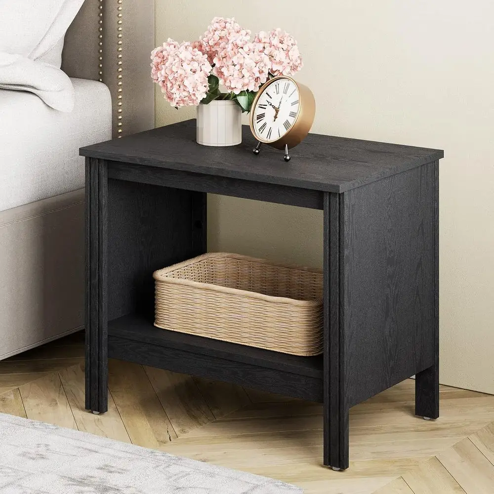 Compact 2-Tier Wooden Side Table with Storage for Living Room, Office, 20 Inch Black Coffee Table
Compact 2-Tier Wooden Side Table with Storage for Living Room, Office, 20 Inch Black Coffee Table