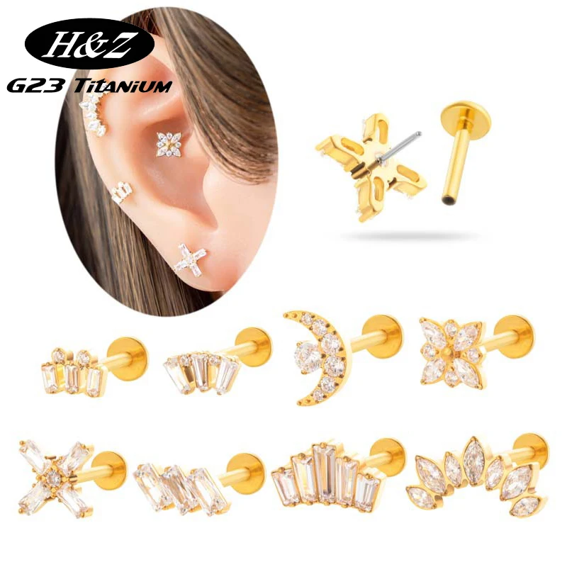 2PC G23 Titanium Stud Earring Zircon Flower Moon Threadless Horse's Eye Pin Push In Lip Stud Labret Nose Stud Piercing Jewelry
2PC G23 Titanium Stud Earring Zircon Flower Moon Threadless Horse's Eye Pin Push In Lip Stud Labret Nose Stud Piercing Jewelry