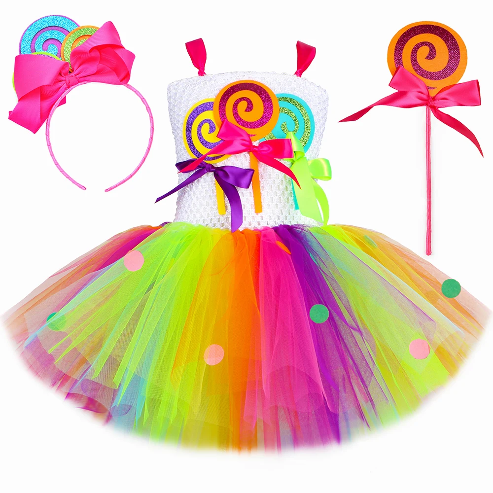 Rainbow Lollipops Candy Costumes Girls Colorful Candyland Princess Dresses Birthday Ballet Tutus Kids Christmas New Year Outfits
Rainbow Lollipops Candy Costumes Girls Colorful Candyland Princess Dresses Birthday Ballet Tutus Kids Christmas New Year Outfits