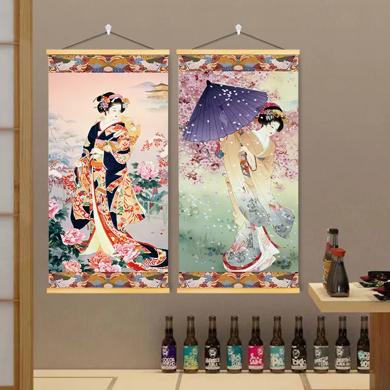 Japanese Lady Chart Geisha Wood Hanging Scroll Painting Posters Wall Art for Japanese Restaurant Sushi Bar Izakaya Home Decor
Japanese Lady Chart Geisha Wood Hanging Scroll Painting Posters Wall Art for Japanese Restaurant Sushi Bar Izakaya Home Decor